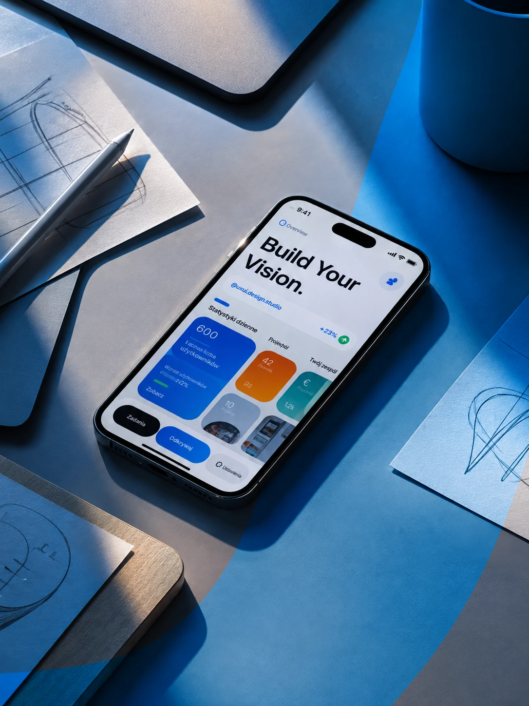 Wizualizacja projektu UX/UI produktu cyfrowego